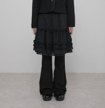 Layered Ruffle Skirt Pants